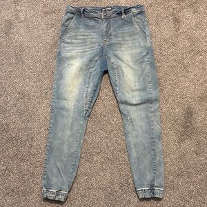 Hyper Denim Indigo Drop Crotch Denim Joggers